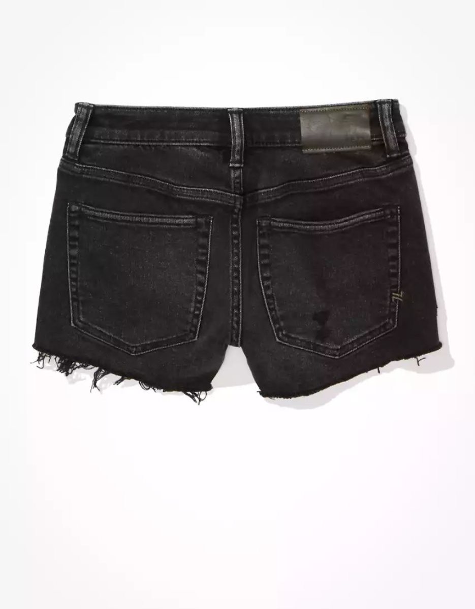 Shorts American Eagle AE77 High-Waisted Denim Noir Femme | TDV-05834824